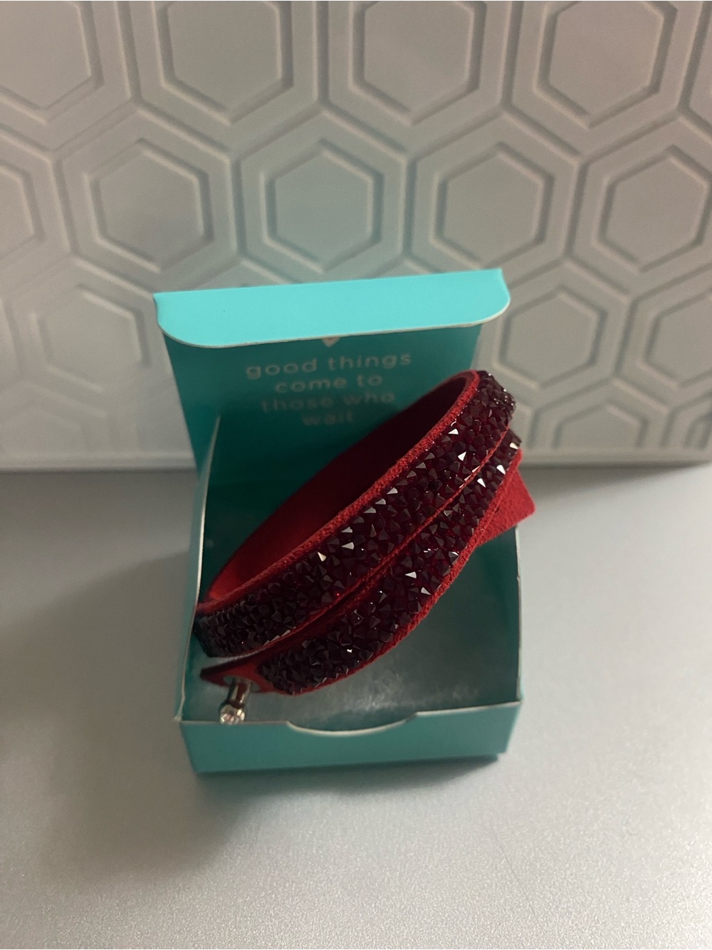 Origami Owl Red Swarovski Crystal Double Wrap Bracelet 6-8”